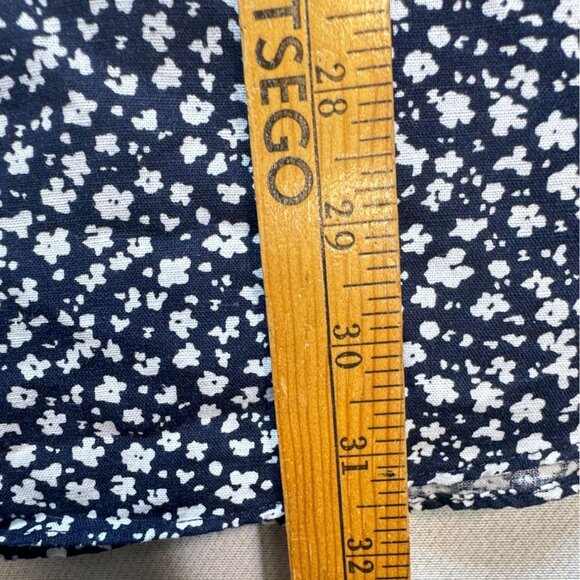 Banana Republic Womens Linen-Cotton Button Front A-Line Mini Dress 00P Navy Boho - Picture 8 of 15